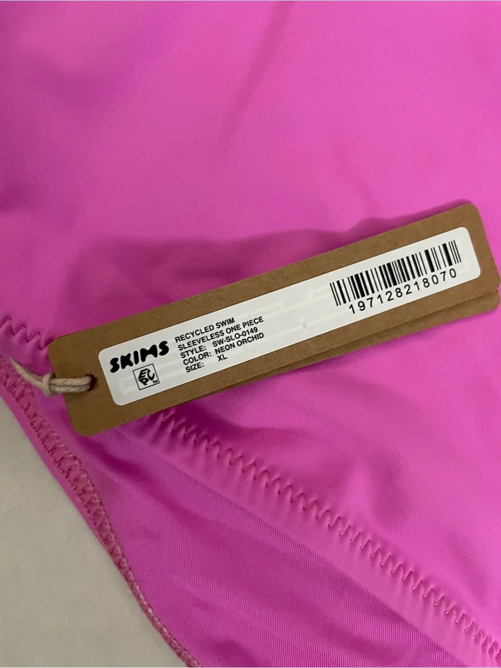 SKIMS NWT Hot Neon Orchid Pink Zip-Front One-Piece Swimsuit Size XL